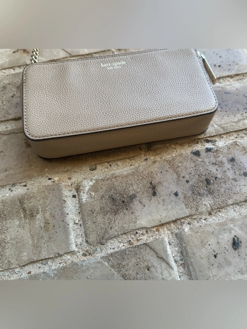 Kate Spade New York Taylor Pebbled Leather Double Zip Crossbody Taupe